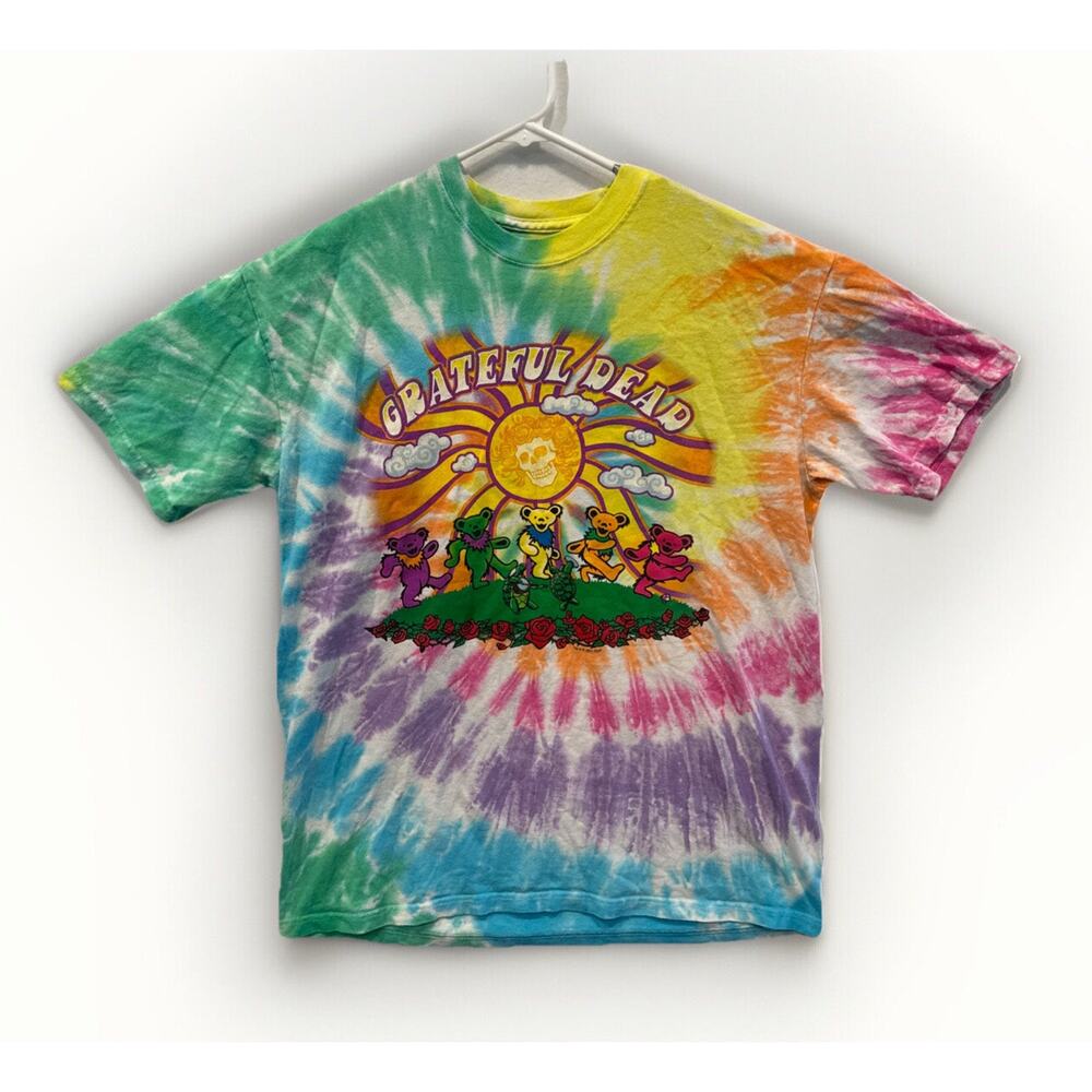 Grateful Dead‎ Liquid Blue Shirt Men's L Multicolor Tee Tie Dye Band Skull Roses